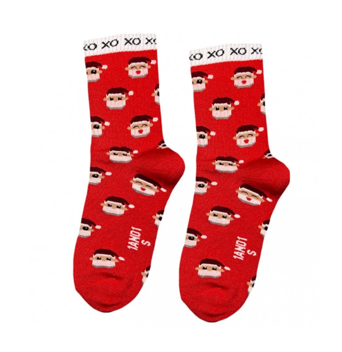Шкарпетки червоні теплі "Санта Клаус" з махрою на стопі, 36-39(S)